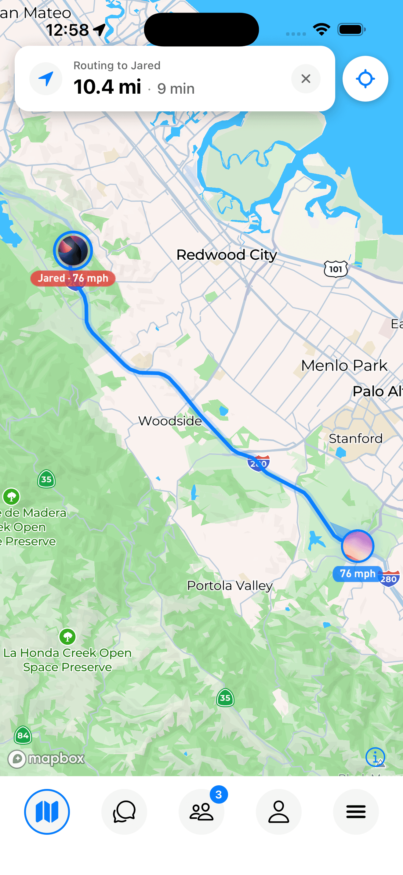 Route to a participant